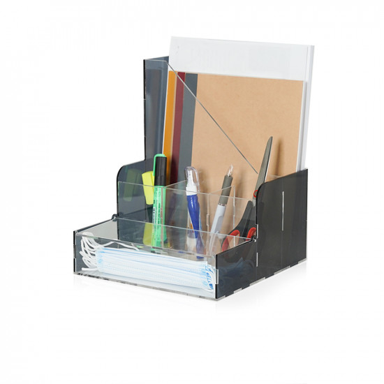 Acrylic Small Office Organizer - Black Acrylic Small Office Organizer - Black