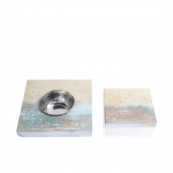 Set Of Wooden Mubkhar And A Plexi Box With Wooden Head Cover - Multi-Color