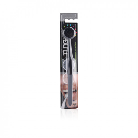 Tongue Brush Cleaner With Cap - Black Tongue Brush Cleaner With Cap - Black