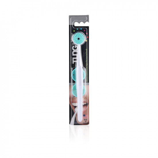 Tongue Brush Cleaner With Cap - White Tongue Brush Cleaner With Cap - White
