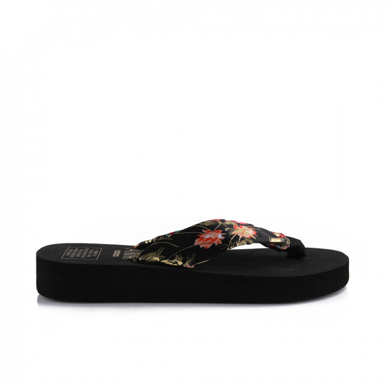 Beach Slipper with a thick platform - Black - Size 37