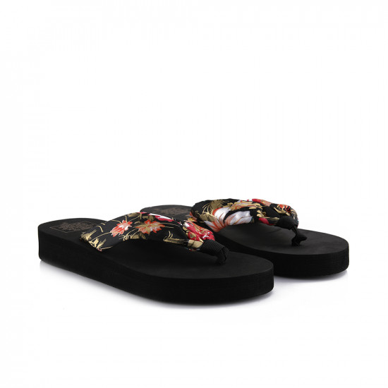 Beach Slipper with a thick platform - Black - Size 37