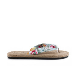 Summer Bamboo Straw Beach Slipper Floral Style - EUR Size 37
