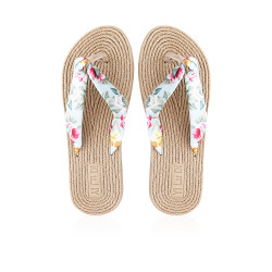 Summer Bamboo Straw Beach Slipper Floral Style - EUR Size 36