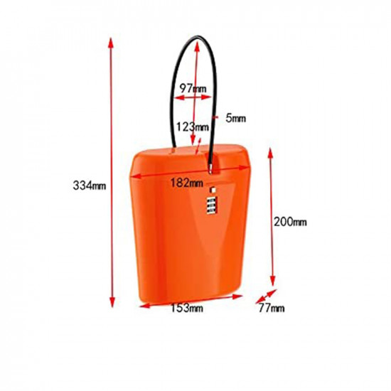 Portable Safe And Phone Wallet with Safe Lock - Orange