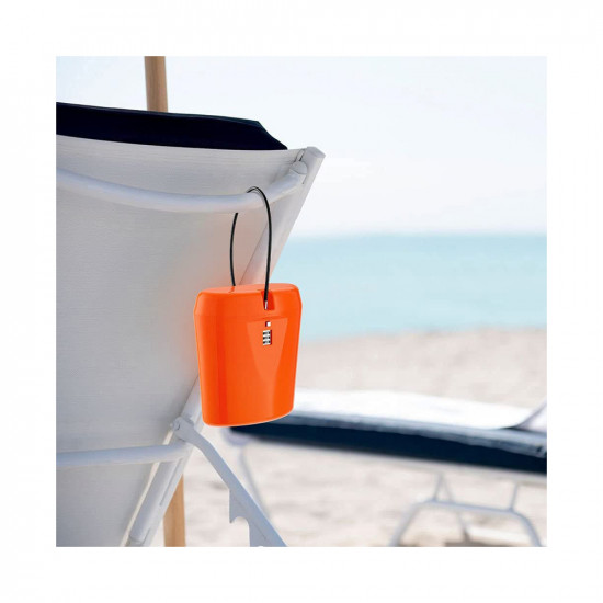 Portable Safe And Phone Wallet with Safe Lock - Orange