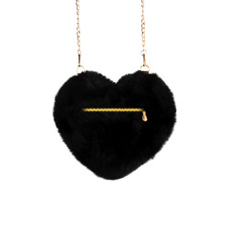 Hand Bag Heart Style - Black