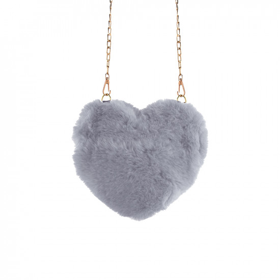 Hand Bag Heart Style - Grey