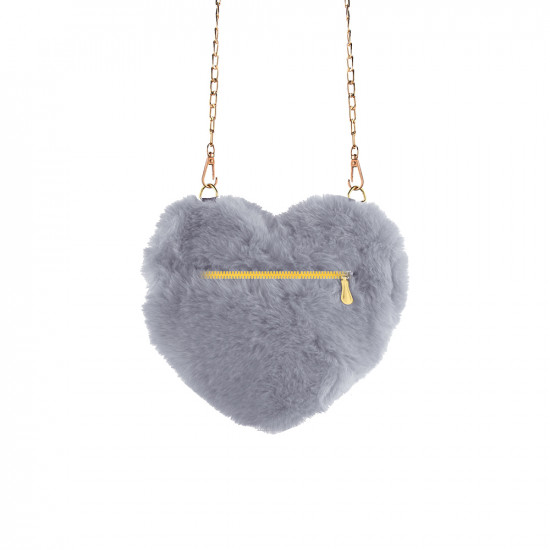 Hand Bag Heart Style - Grey