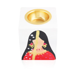 Hand Pained Square Mubkhar - Red   