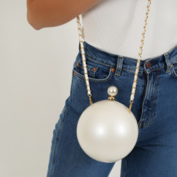 Pearl Bag With Chain Strap - Free size