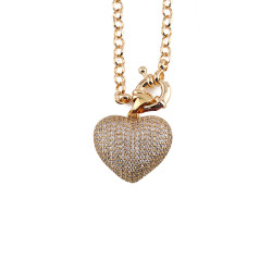 Heart shape Bracelet - White and Gold - Free Size