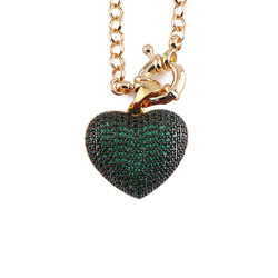 Heart shape Bracelet - Green and Gold - Free Size