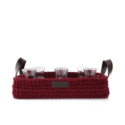 Tea Tray Set - Dark Red