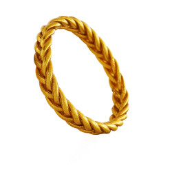 Braided Bangle Yellow Gold -  Large - 6.5 cm