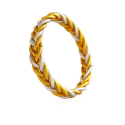 Braid Bangle Gold & Silver - Large - 6.5 cm