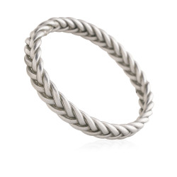 Braid Bangle Matte Silver - X large - 7 cm