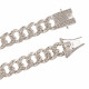 Iced Out Rose Gold Cubic Zirconia Chain Choker Necklace - Silver