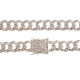 Iced Out Rose Gold Cubic Zirconia Chain Choker Necklace - Silver