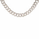 Iced Out Rose Gold Cubic Zirconia Chain Choker Necklace - Silver
