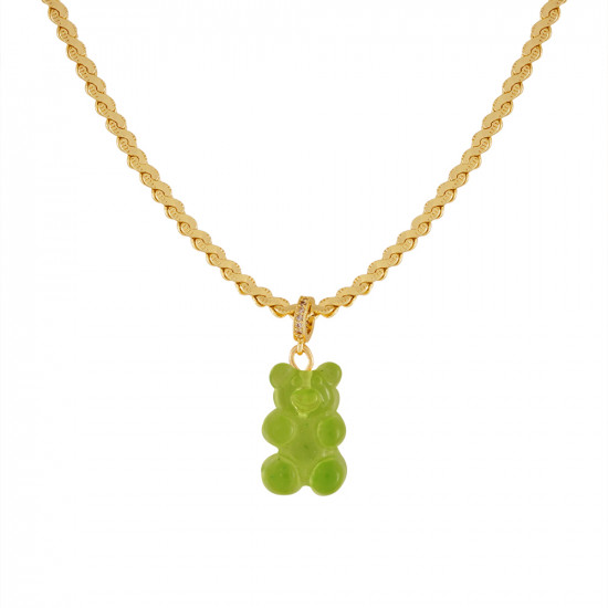 Teddy Bear Gold Chain Dual - Transparent Orange & Green