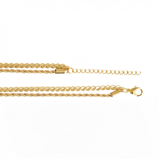 Teddy Bear Gold Chain Dual - Transparent Orange & Green
