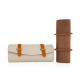 Travel Leather Storage Bag for 3 Watches with Strap - White/Camel