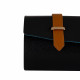 Travel Leather Storage Bag for 3 Watches with Strap - Black/Beige