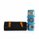 Travel Leather Storage Bag for 3 Watches with Strap - Black/Beige