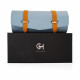 Travel Leather Storage Bag for 3 Watches with Strap - Baby Blue/Beige