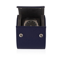 Travel Leather Storage Bag for Single Watch - Blue