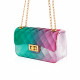 Transparent Pvc Neon Handbag - Green & Pink