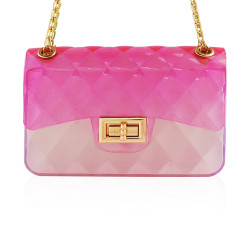 Transparent Pvc Neon Handbag - Pink