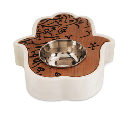 Hand Shape Mobkhar With Arabic Letters White