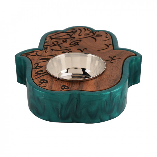 Hand Shape Mobkhar With Arabic Letters Green