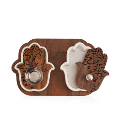 Hand Shape Mobkhar & Bukhour Box Set Of 2pc - White