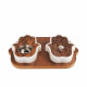 Hand Shape Mobkhar & Bukhour Box Set Of 2pc - White