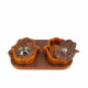 Hand Shape Mobkhar & Bukhour Box Set Of 2pc - Gold