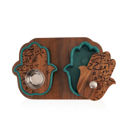 Hand Shape Mobkhar & Bukhour Box Set Of 2pc - Green