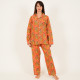 Long-Sleeved Cotton Pajamas - Orange Long-Sleeved Cotton Pajamas - Orange