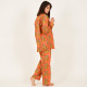 Long-Sleeved Cotton Pajamas - Orange Long-Sleeved Cotton Pajamas - Orange
