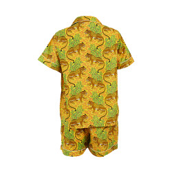 Short-Sleeved Cotton Pajamas With Yellow Shorts