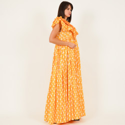 Ruffle Maxi Dress - Yellow