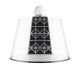 Tarboosh Shaped Clear Container With Wooden Base And Pearl Handle 12*18 cm - Black