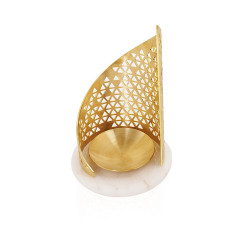 Marble Ceramic Mubkhar with Gold Steel 