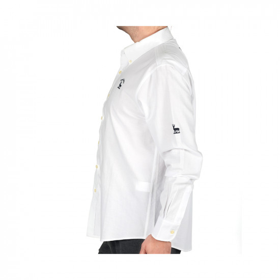 Shirt With Navy Logo - White