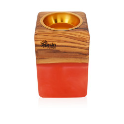 Hand Made Natural Wood Mubkhar - Pink
