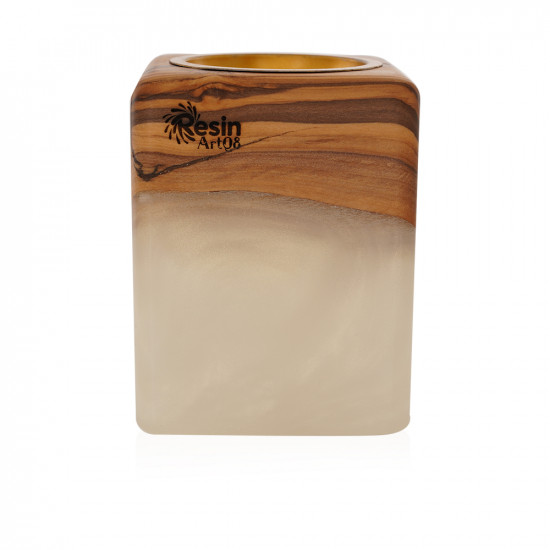 Hand Made Natural Wood Mubkhar - Pearl