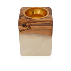 Hand Made Natural Wood Mubkhar - Pearl