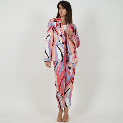 Pleated Belt Blazer - White - Free Size